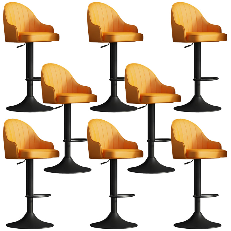 Glam Dining Stools Adjustable Height Bar Stools with Metal Base