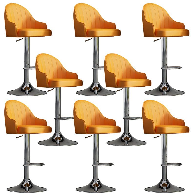 Glam Dining Stools Adjustable Height Bar Stools with Metal Base