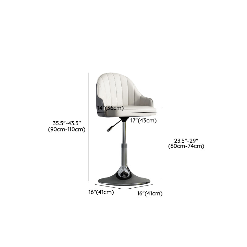 Glam Dining Stools Adjustable Height Bar Stools with Metal Base