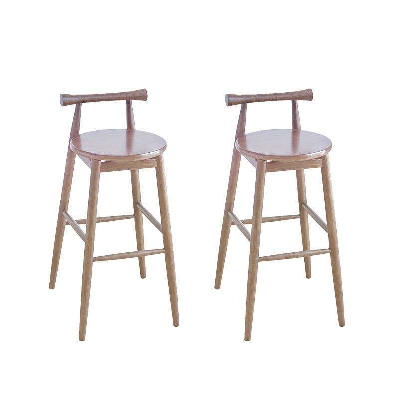 Faux Leather Armless Dining Stools Industrial Bar Stool with Wood Base