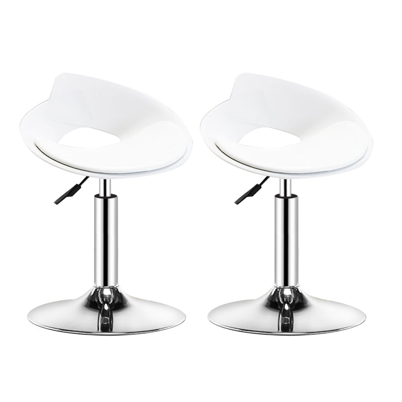 Low Back Barstools Adjustable Height Bar Stools with Metal Base