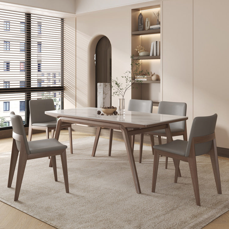 Modern Style Furniture Rectangle Stone Dining Table in White