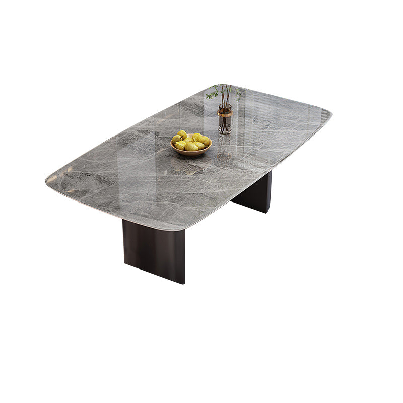 Simplicity Style Dinette Table Rectangle Stone Dining Room Table for Kitchen