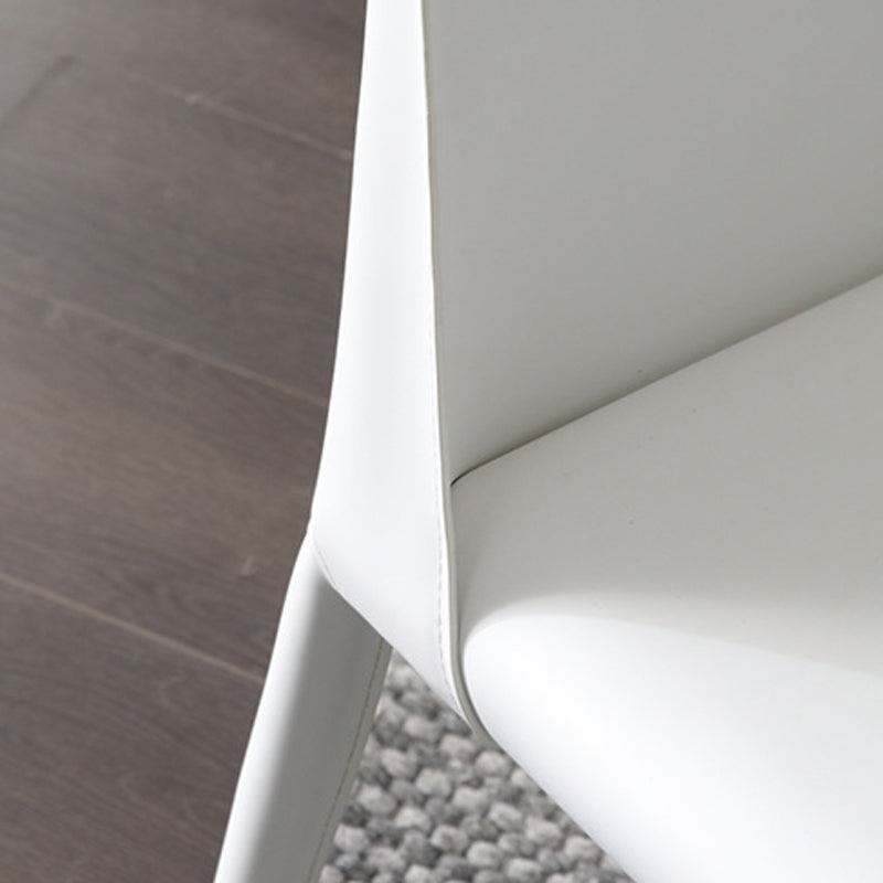 Parsons Armless Dining Chairs Indoor Dining Room Faux Leather Side Chair