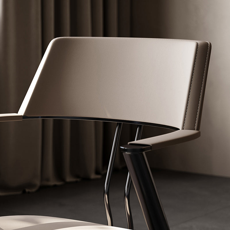 Contemporary Kitchen Dining Arm Chair Metal Legs Upholstered Chair