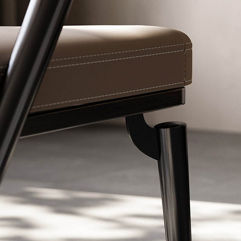 Contemporary Kitchen Dining Arm Chair Metal Legs Upholstered Chair