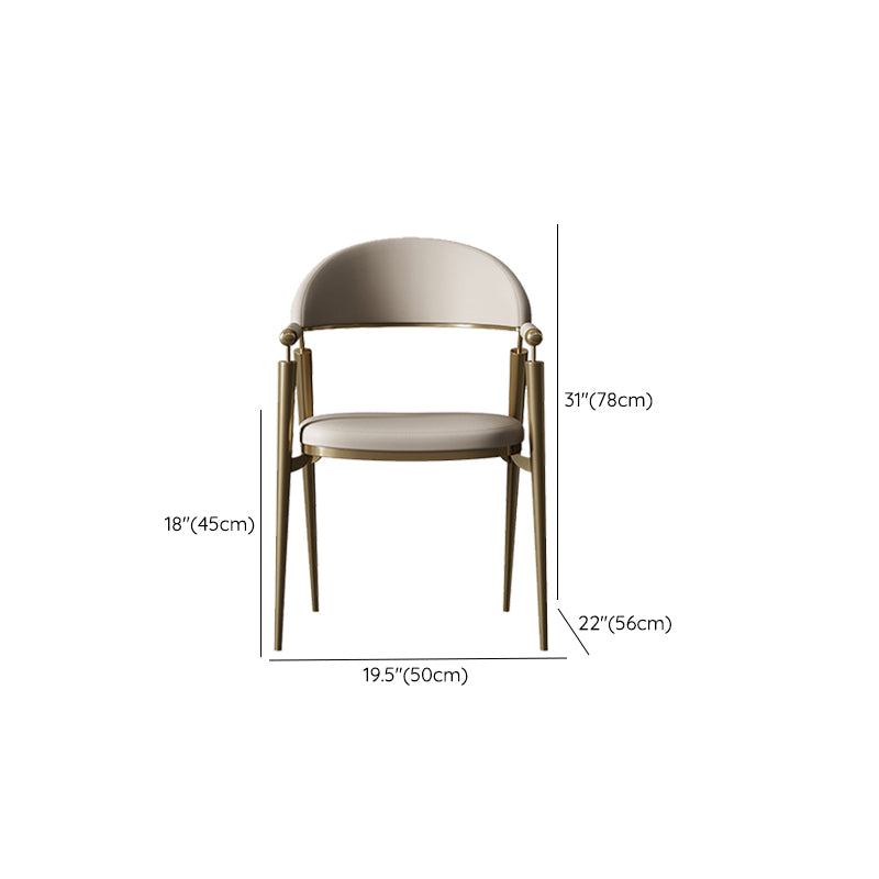 Glam Upholstered Arm Chair Dining Room Metal Dining Arm Chair