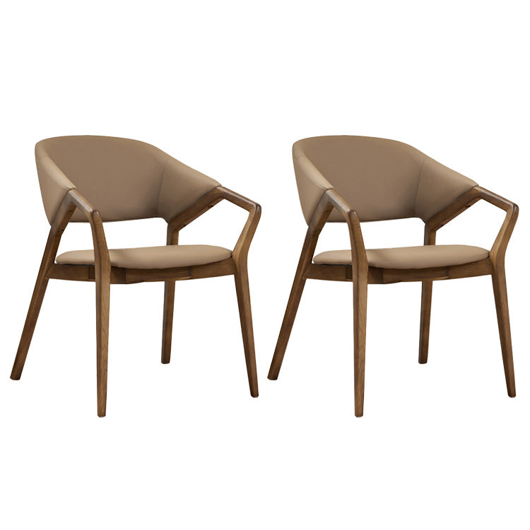 Contemporary Upholstered Arm Chair Home Solid Wood Dining Chair
