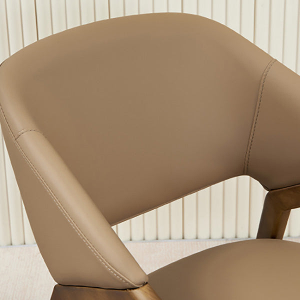 Contemporary Upholstered Arm Chair Home Solid Wood Dining Chair