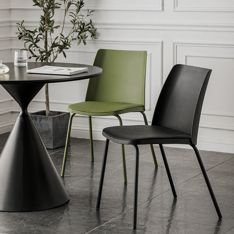 Modern Style Patio Side Chair Home Parsons Back Armless Chair