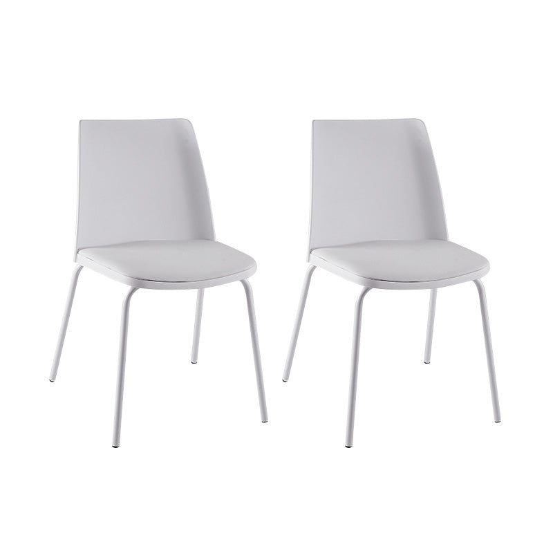 Modern Style Patio Side Chair Home Parsons Back Armless Chair