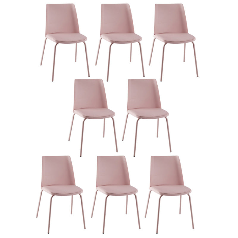 Modern Style Patio Side Chair Home Parsons Back Armless Chair