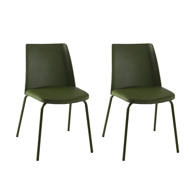 Modern Style Patio Side Chair Home Parsons Back Armless Chair