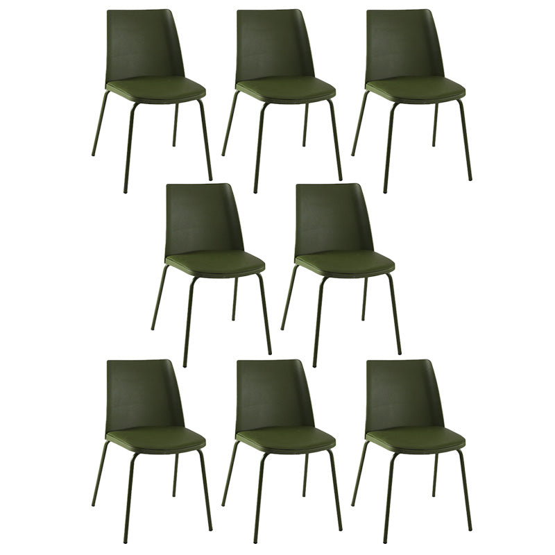 Modern Style Patio Side Chair Home Parsons Back Armless Chair