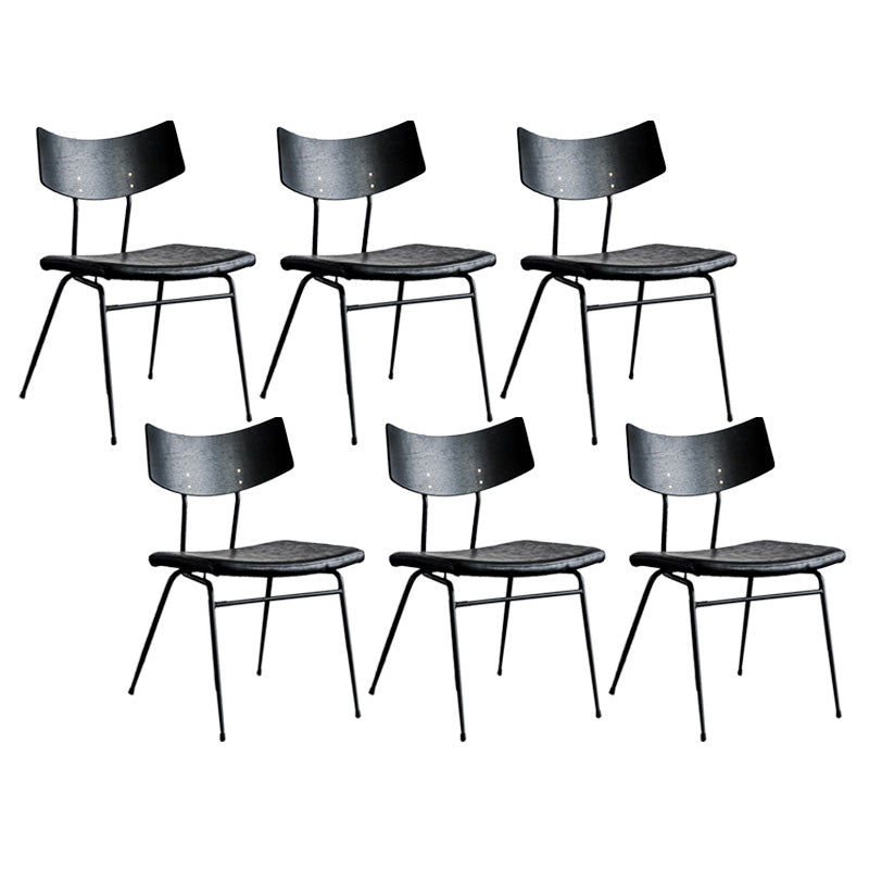 Metal Industrial Style Side Chair Open Back Armless Chair for Patio Use