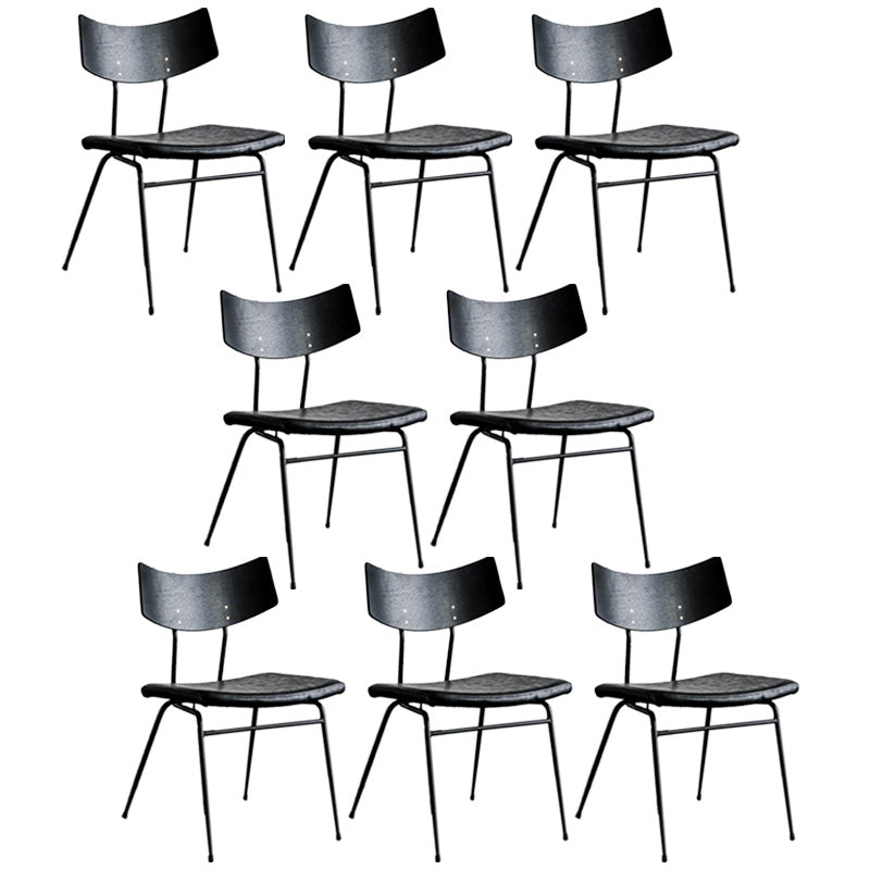 Metal Industrial Style Side Chair Open Back Armless Chair for Patio Use