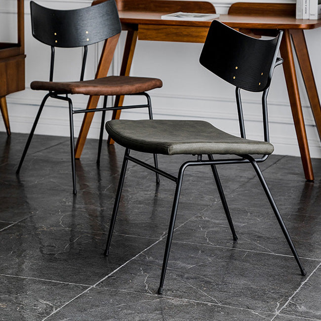 Metal Industrial Style Side Chair Open Back Armless Chair for Patio Use