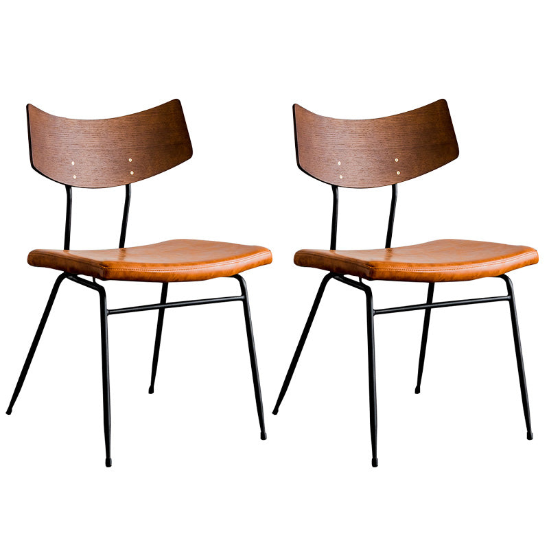 Metal Industrial Style Side Chair Open Back Armless Chair for Patio Use