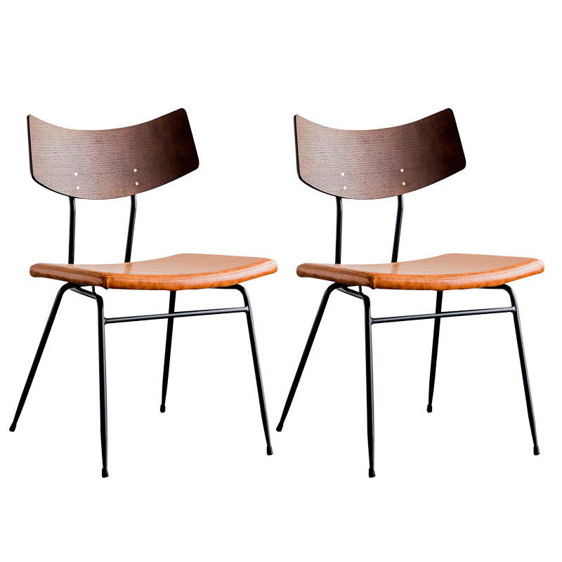 Metal Industrial Style Side Chair Open Back Armless Chair for Patio Use