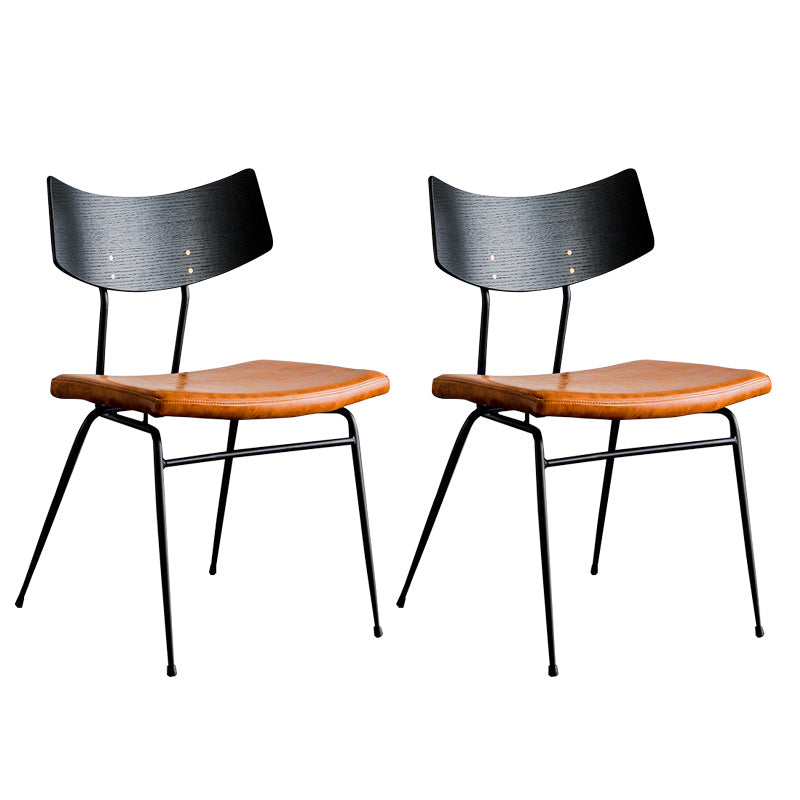 Metal Industrial Style Side Chair Open Back Armless Chair for Patio Use