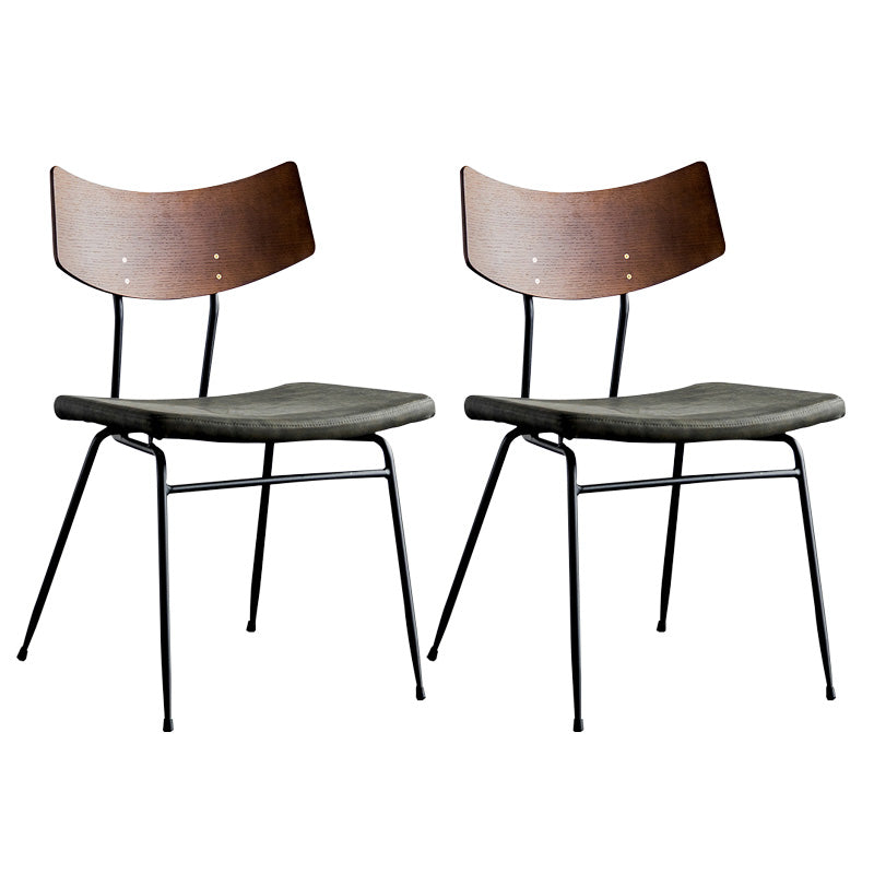 Metal Industrial Style Side Chair Open Back Armless Chair for Patio Use