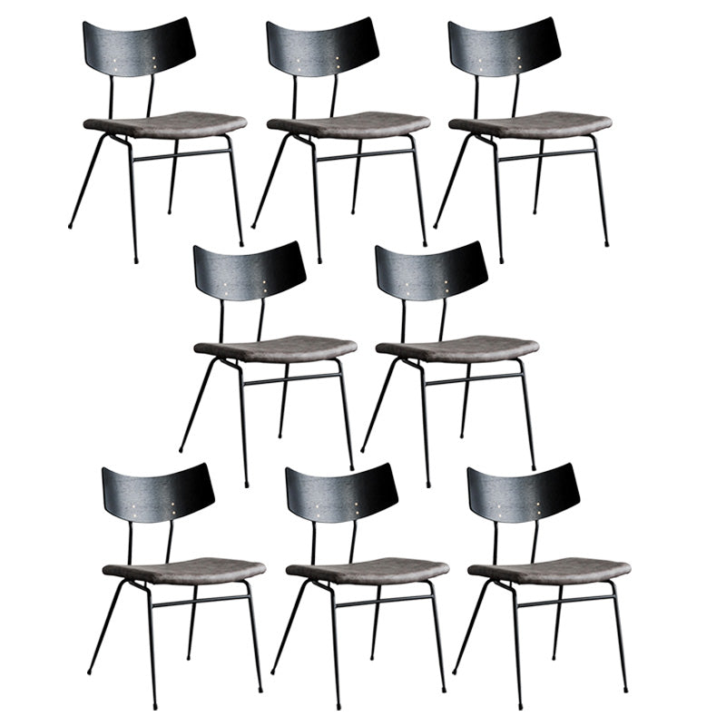 Metal Industrial Style Side Chair Open Back Armless Chair for Patio Use