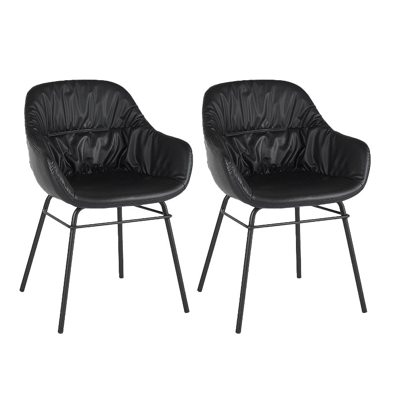 Faux Leather Dining Chair Industrial Style Wingback Arm Chair