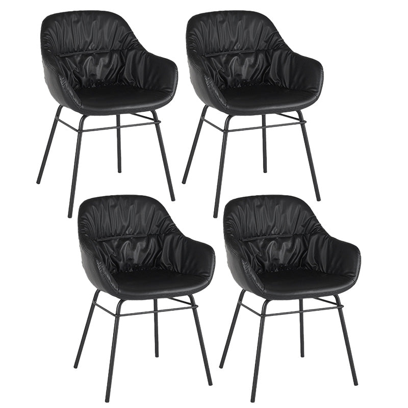 Faux Leather Dining Chair Industrial Style Wingback Arm Chair