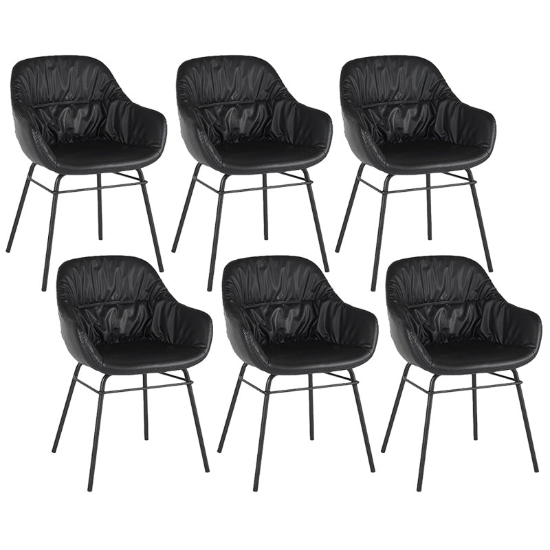 Faux Leather Dining Chair Industrial Style Wingback Arm Chair