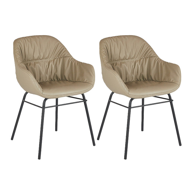 Faux Leather Dining Chair Industrial Style Wingback Arm Chair