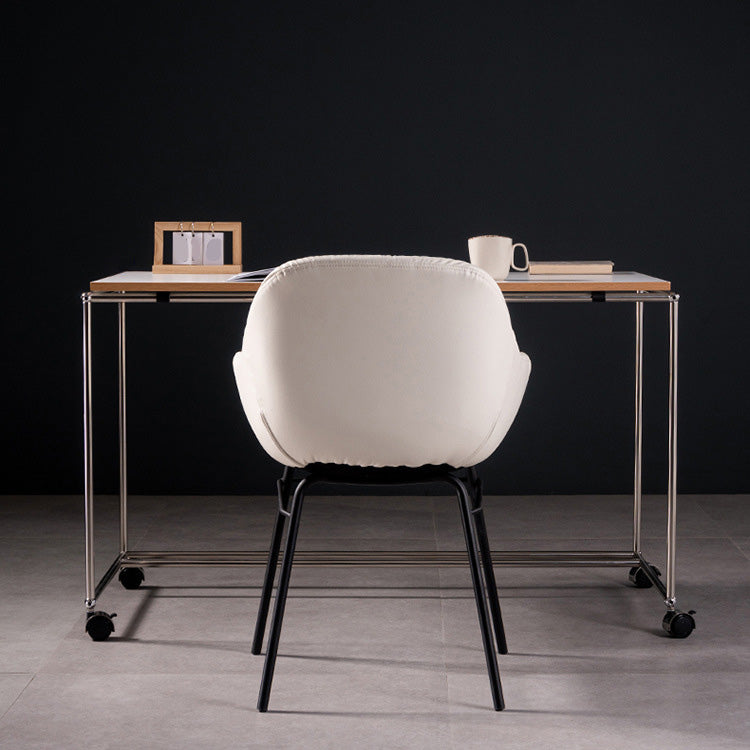 Faux Leather Dining Chair Industrial Style Wingback Arm Chair