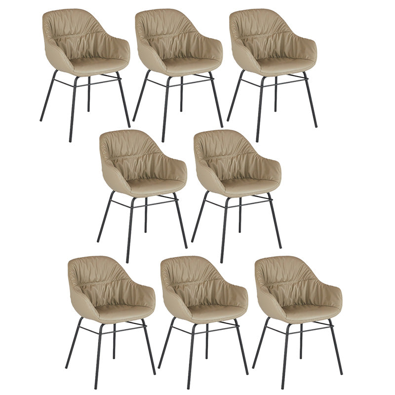 Faux Leather Dining Chair Industrial Style Wingback Arm Chair