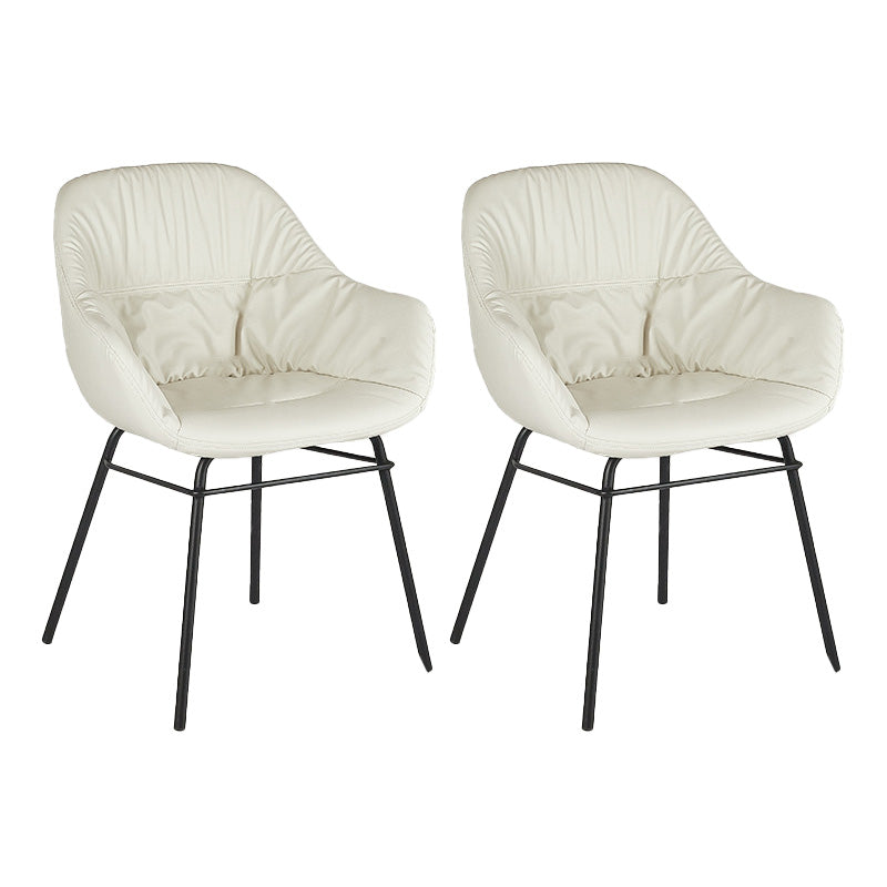 Faux Leather Dining Chair Industrial Style Wingback Arm Chair