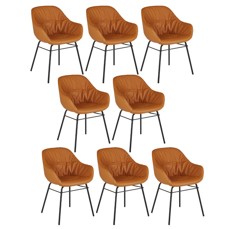 Faux Leather Dining Chair Industrial Style Wingback Arm Chair