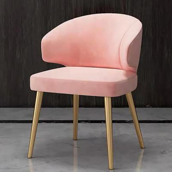 Metal Glam Style Side Chair Wingback Arm Chair with Gold Legs