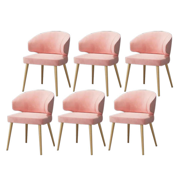 Metal Glam Style Side Chair Wingback Arm Chair with Gold Legs