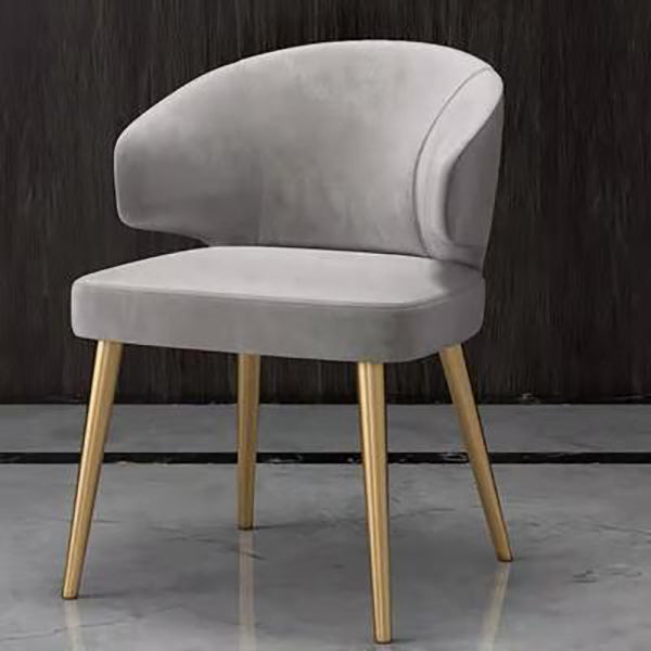Metal Glam Style Side Chair Wingback Arm Chair with Gold Legs