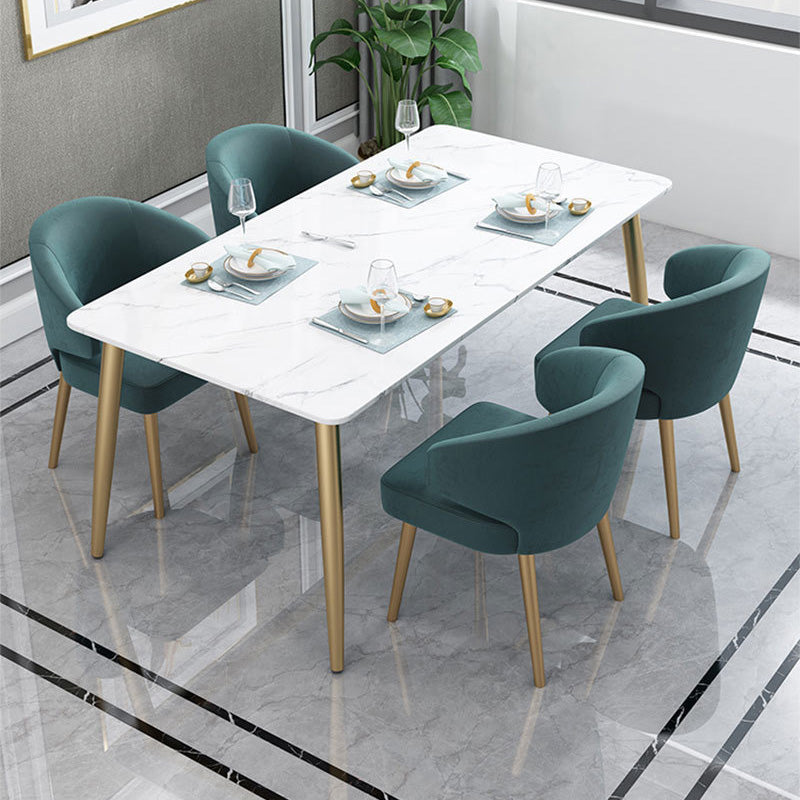 Metal Glam Style Side Chair Wingback Arm Chair with Gold Legs