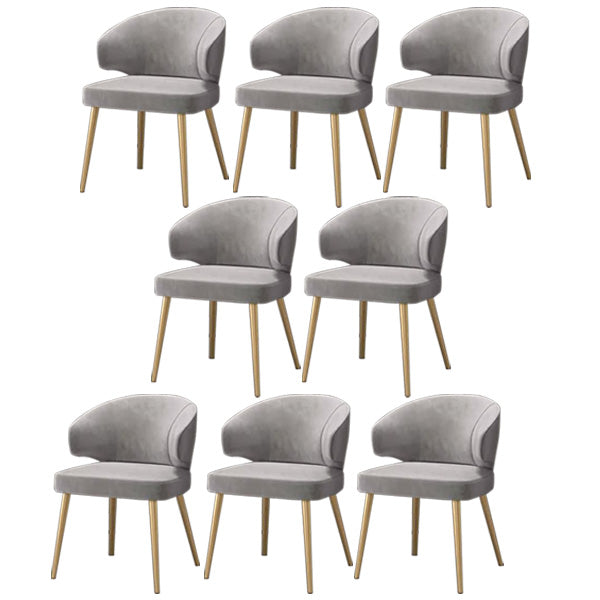 Metal Glam Style Side Chair Wingback Arm Chair with Gold Legs