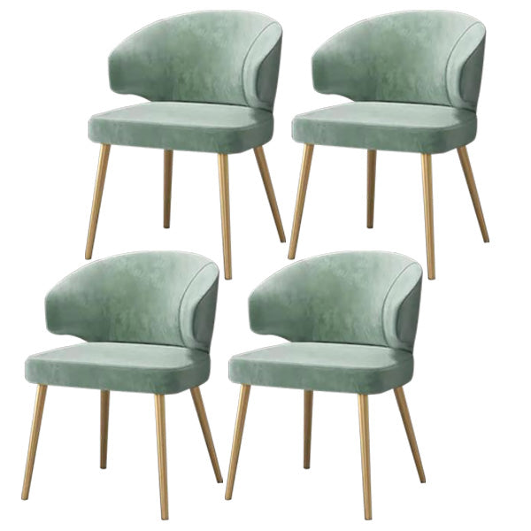 Metal Glam Style Side Chair Wingback Arm Chair with Gold Legs