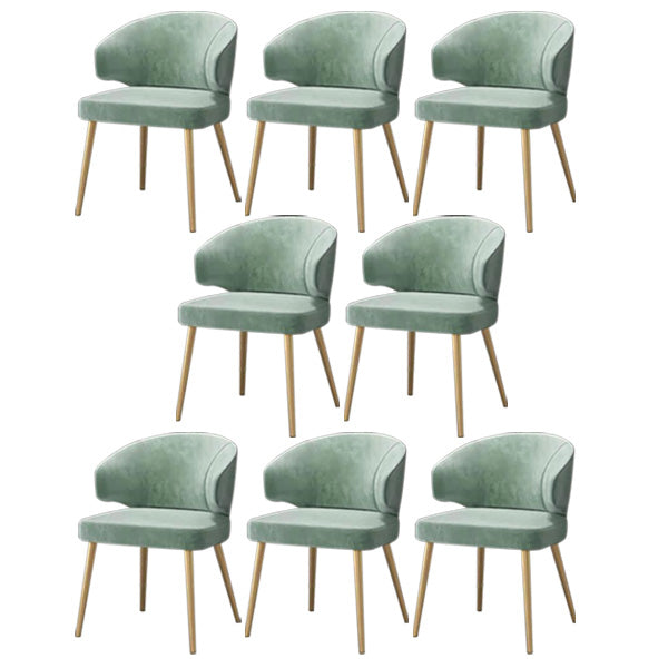 Metal Glam Style Side Chair Wingback Arm Chair with Gold Legs