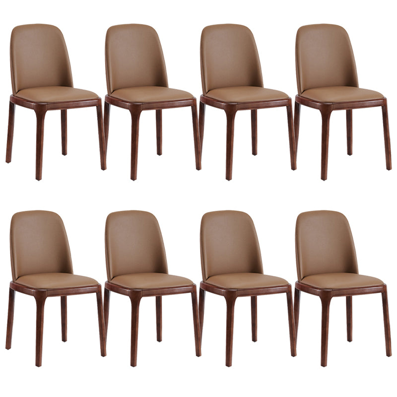 Modern Style Home Dining Side Chair Wood Parsons Armless Chair