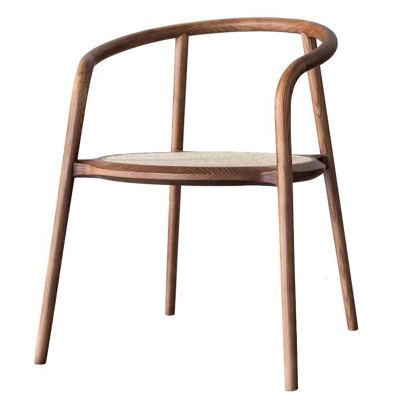 Contemporary Home Arm Chair Open Back Solid Wood Dining Chair