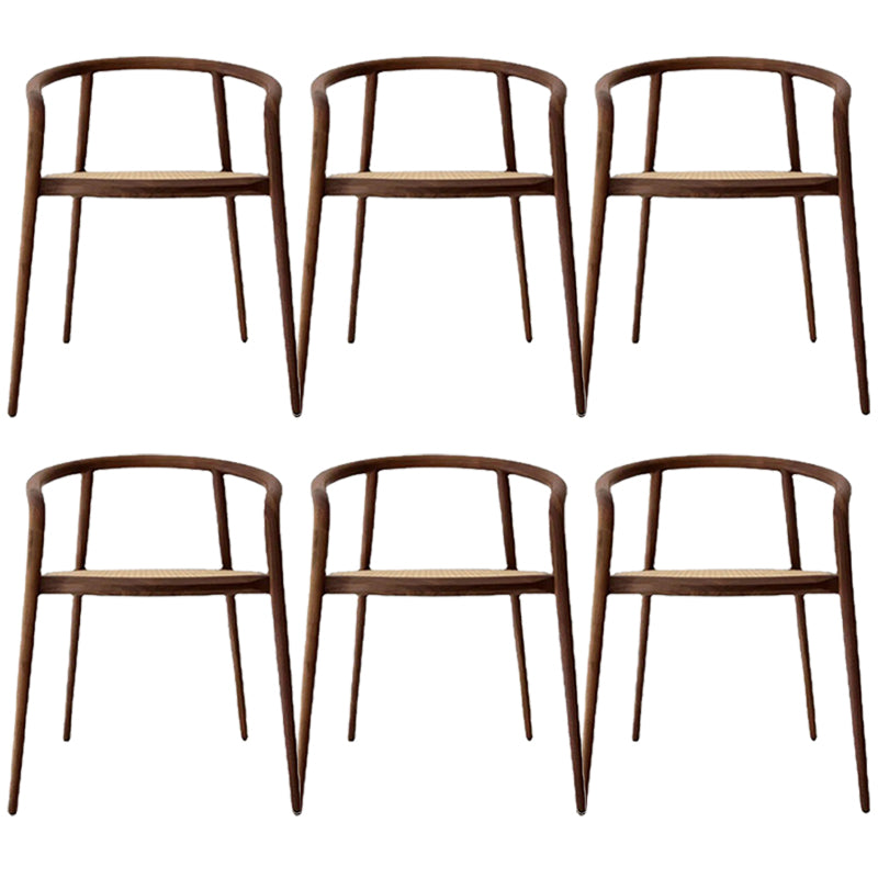 Contemporary Home Arm Chair Open Back Solid Wood Dining Chair