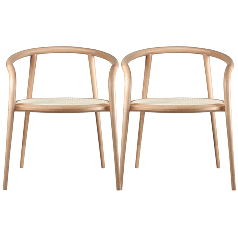 Contemporary Home Arm Chair Open Back Solid Wood Dining Chair