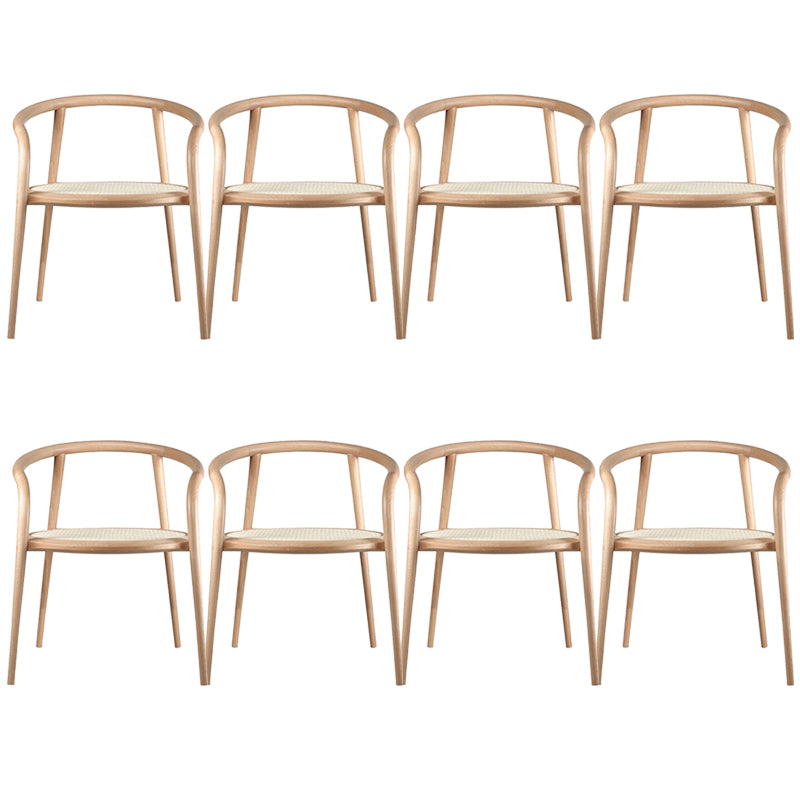 Contemporary Home Arm Chair Open Back Solid Wood Dining Chair