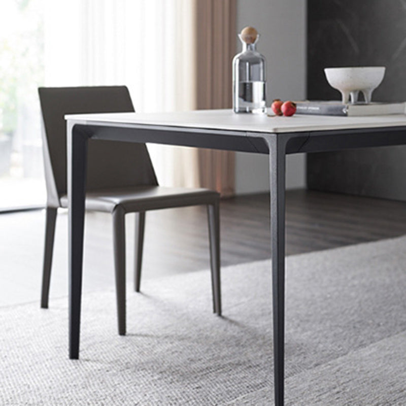 Contemporary 1/2/3/5 Pieces Dining Chairs Set Rectangle Stone Furniture in White