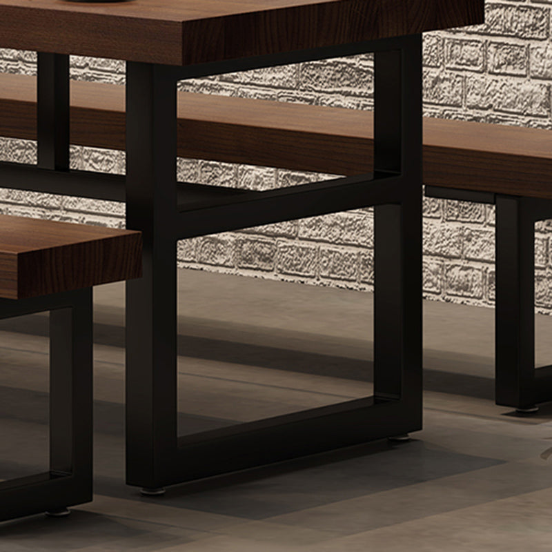 Industrial 1/3/5/7 Pieces Dining Set Rectangle Wood Dining Table for Cafe