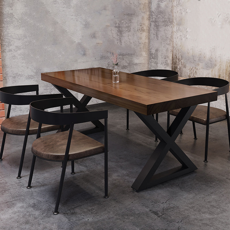 Industrial 1/4/5 Pieces Dining Set Rectangle Pine Wood Dining Table for Dining Room Cafe