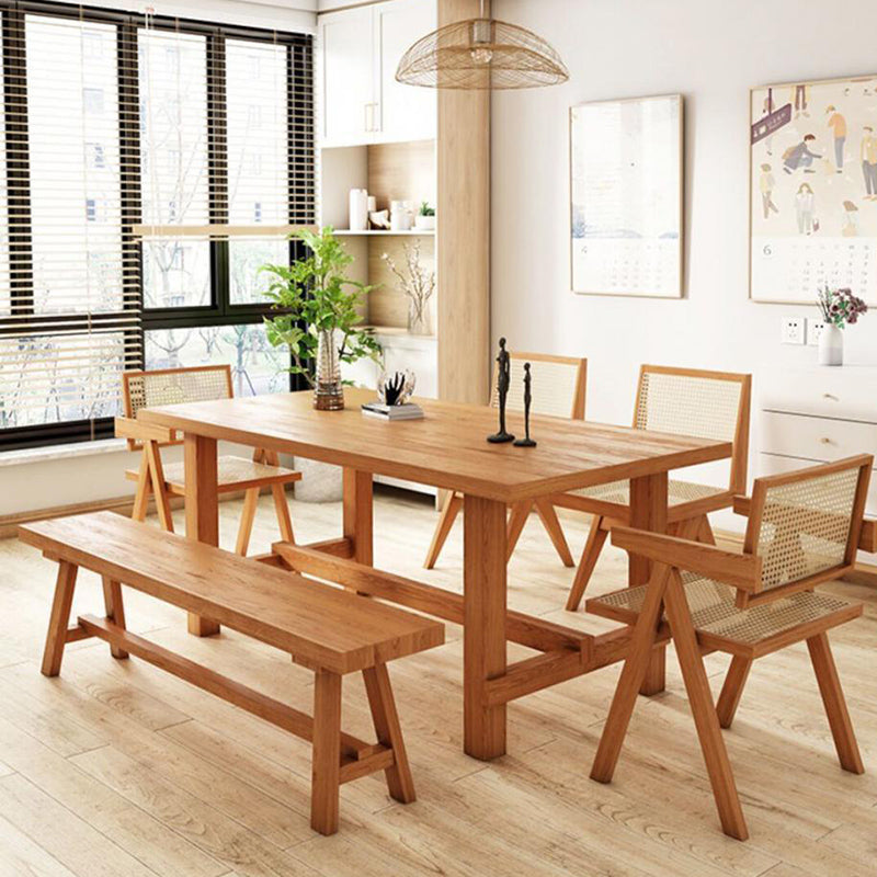 Modern 1/2/4/5/6/7 Pieces Dining Set Rectangle Pine Wood Dining Table for Dining Room